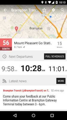 MonTransit Brampton Transit Bus android App screenshot 1